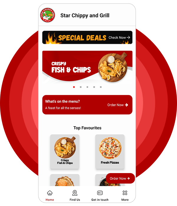 Star Chippy and Grill App Mockup
